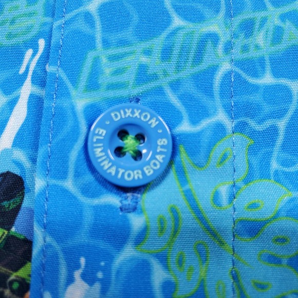DIXXON Flannel Co Eliminator Boats Party Shirt Mens Small Blue‎ Button Up Cruise - Picture 5 of 13